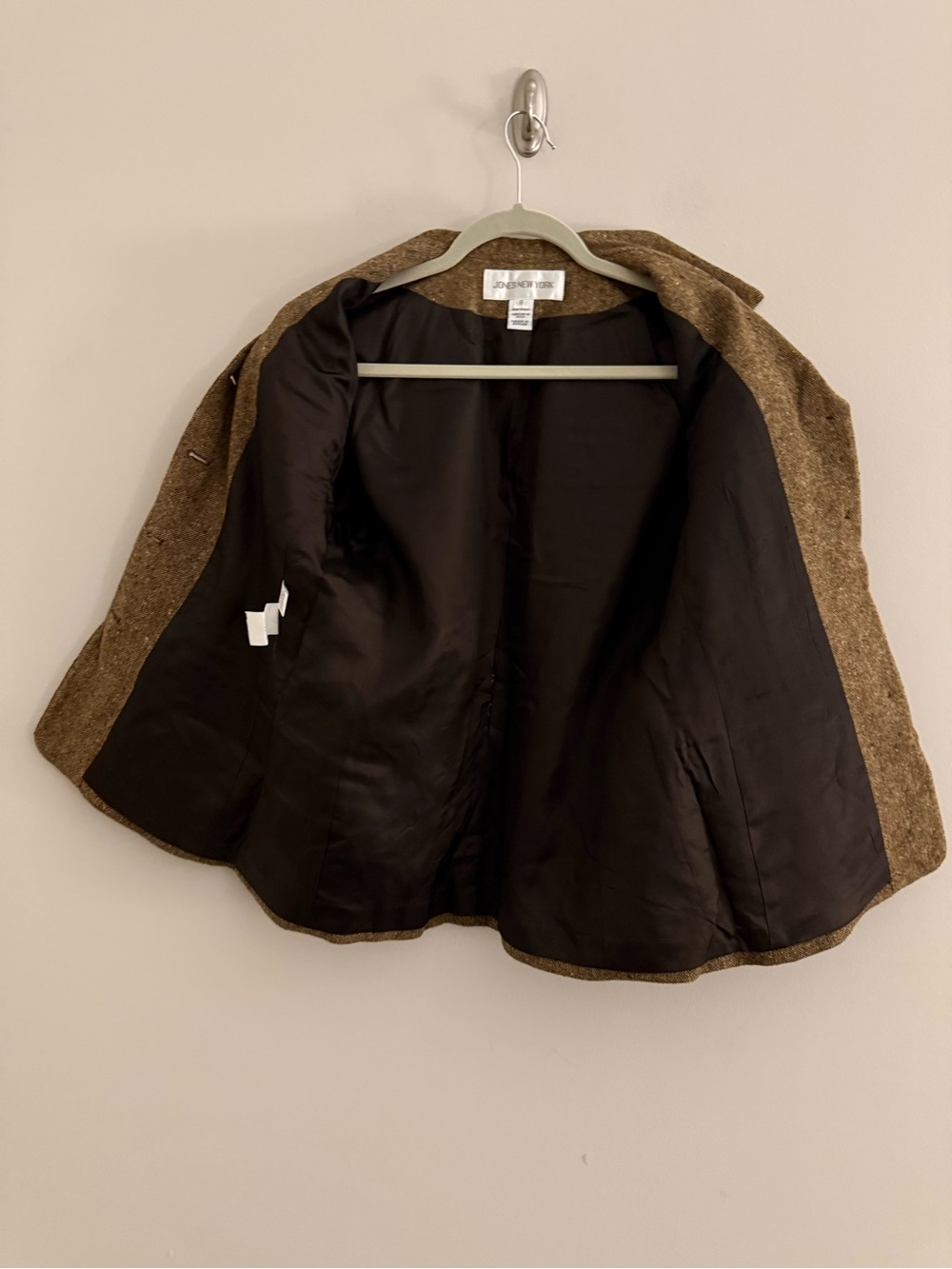 Jones New York Brown Tweed Wool Blend Blazer Size 8 Career Office Jacket - Picture 11 of 12